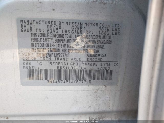 2018 NISSAN SENTRA 3N1AB7AP1JY277740 Photo 8
