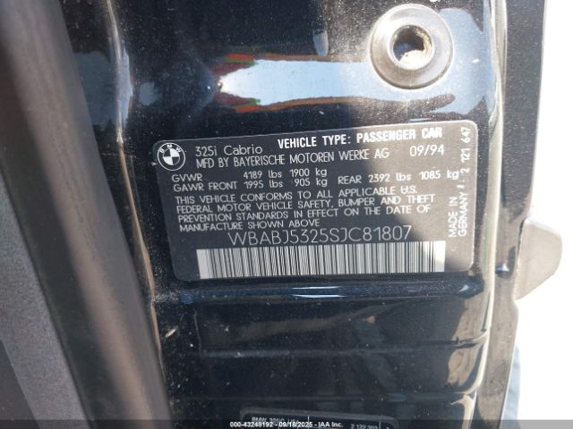1995 BMW 325 WBABJ5325SJC81807 Photo 8