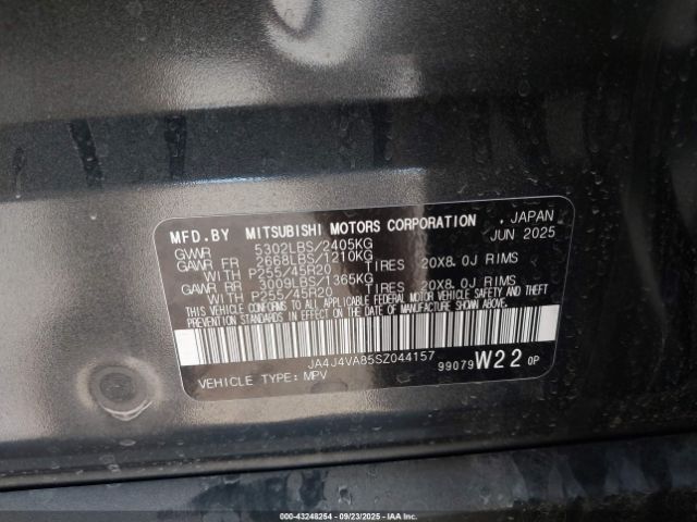 2025 MITSUBISHI OUTLANDER JA4J4VA85SZ044157 Photo 8