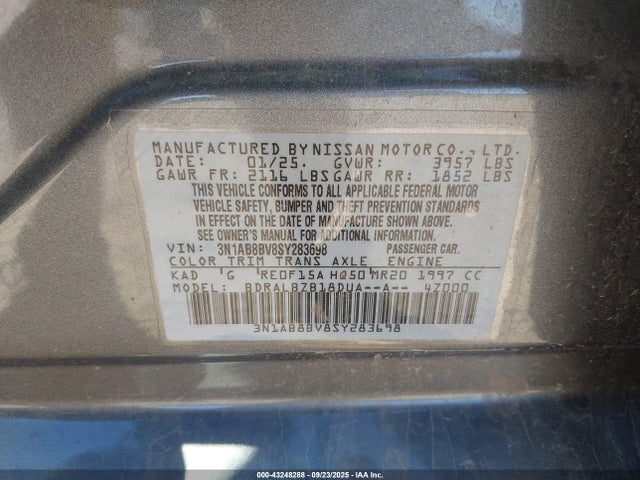 Nissan SENTRA S 2025 3N1AB8BV8SY283698 Image 25