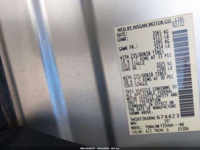 2022 NISSAN ROGUE 5N1BT3BA8NC674423 Photo 8