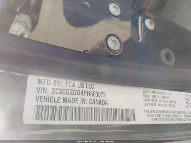 2023 DODGE CHALLENGER 2C3CDZGG4PH663073 Photo 8