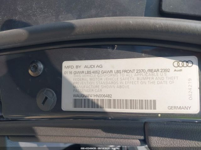 2017 AUDI A4 WAUGNAF41HN006482 Photo 8