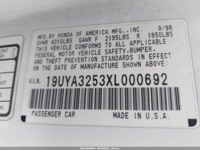 1999 ACURA CL 19UYA3253XL000692 Photo 8