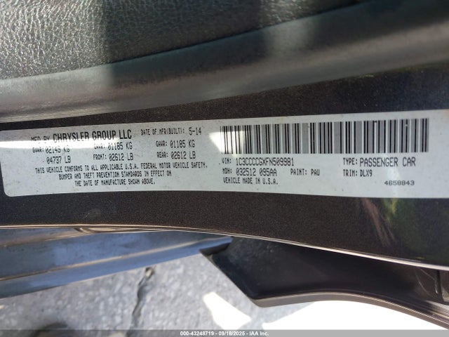 1C3CCCCGXFN509981 Chrysler 2015