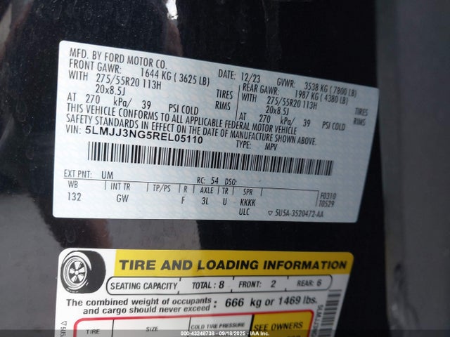 5LMJJ3NG5REL05110 Lincoln gtdi