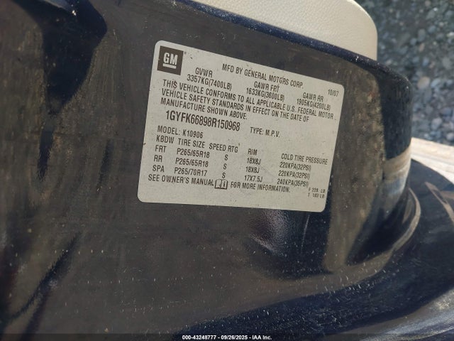 2008 CADILLAC ESCALADE ESV 1GYFK66898R150968 Photo 8