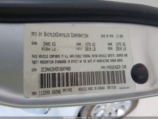 2005 CHRYSLER 300C 2C3AA63H55H607489 Photo 8