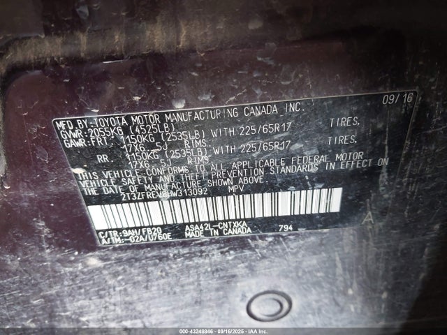 Toyota 2ar-fe 2017 2T3ZFREV8HW313092 Image 9