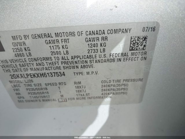 2017 GMC TERRAIN 2GKALPEKXH6137534 Photo 8