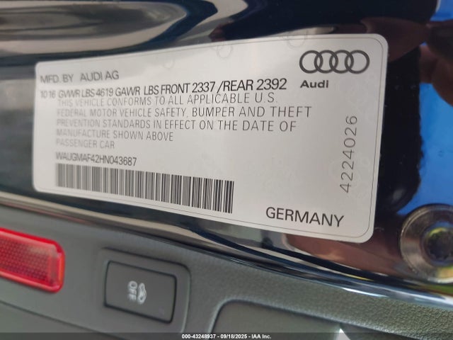 2017 AUDI A4 WAUGMAF42HN043687 Photo 8