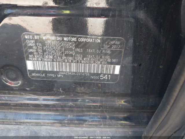 2018 MITSUBISHI OUTLANDER JA4AZ3A3XJZ014726 Photo 8