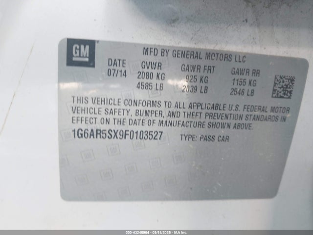 2015 CADILLAC CTS 1G6AR5SX9F0103527 Photo 8