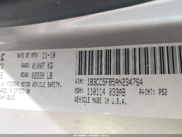 Продажа на аукционе авто 2010 Dodge Avenger R/t, vin: 1B3CC5FB5AN234764, номер лота: 43249055