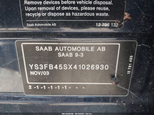 2004 SAAB 9-3 YS3FB45SX41026930 Photo 8