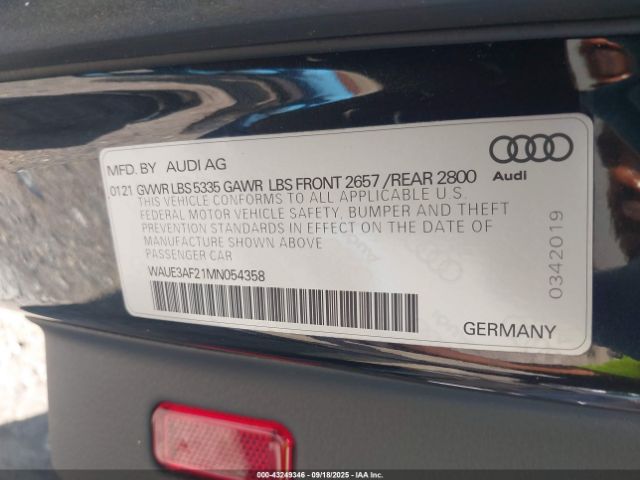 2021 AUDI A6 WAUE3AF21MN054358 Photo 8