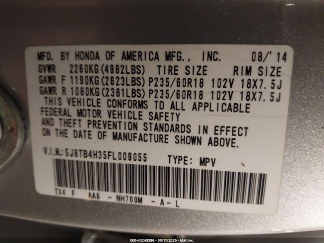 2015 ACURA RDX 5J8TB4H35FL009055 Photo 8