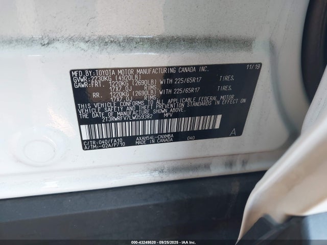 2T3RWRFV7LW059382 Toyota a25-fxz, 3nm+4nm