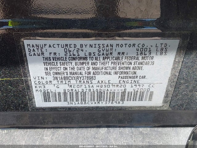 Nissan Sentra 2024 3N1AB8CVXRY378983 Image 9
