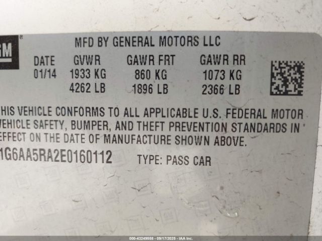 2014 CADILLAC ATS 1G6AA5RA2E0160112 Photo 8
