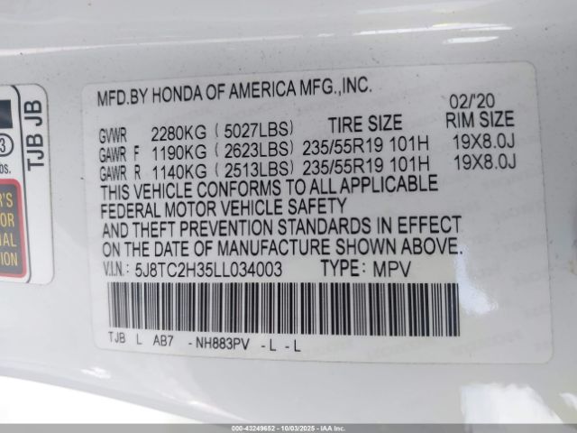 2020 ACURA RDX 5J8TC2H35LL034003 Photo 8