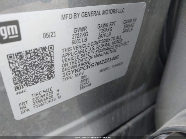 2021 CADILLAC XT6 1GYKPCRS7MZ221486 Photo 8