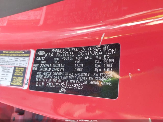 KIA g 2018 KNDJP3A5XJ7559785 Image 9