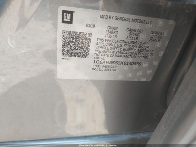 2019 CADILLAC CTS 1G6AR5SS5K0140850 Photo 8