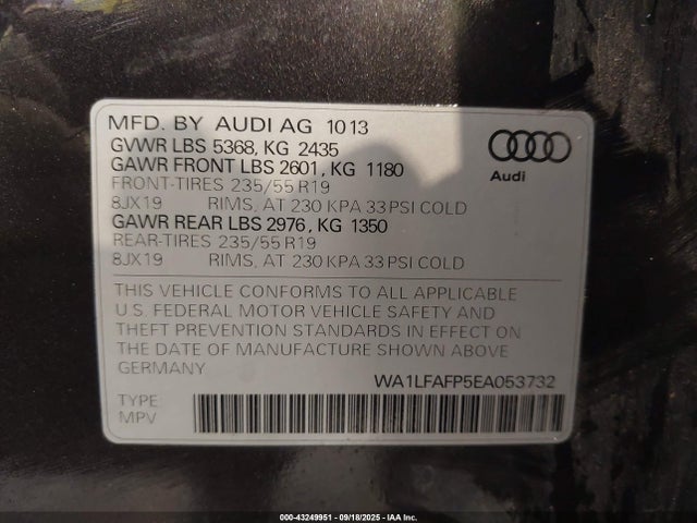 2014 AUDI Q5 WA1LFAFP5EA053732 Photo 8