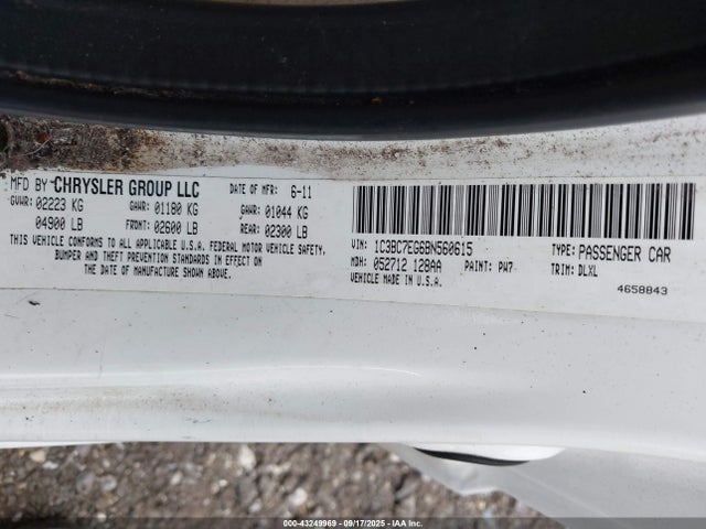 Продаж на аукціоні авто 2011 Chrysler 200 Limited, vin: 1C3BC7EG6BN560615, номер лоту: 43249969