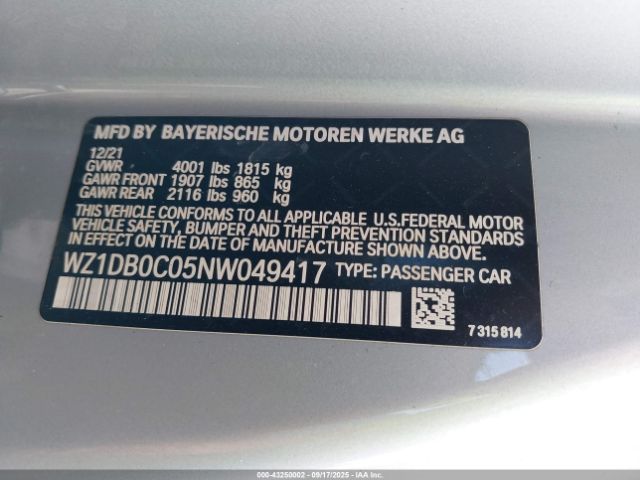 2022 TOYOTA GR SUPRA WZ1DB0C05NW049417 Photo 8