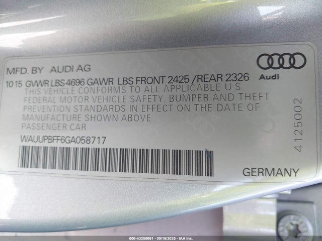 2016 AUDI A3 E-TRON WAUUPBFF6GA058717 Photo 8