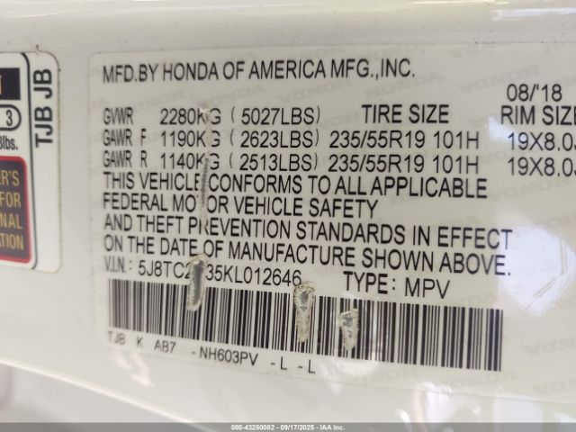 2019 ACURA RDX 5J8TC2H35KL012646 Photo 8