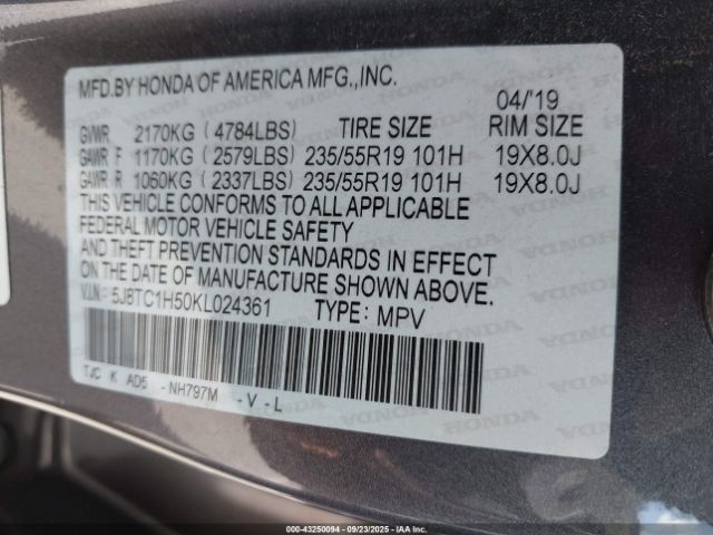 2019 ACURA RDX 5J8TC1H50KL024361 Photo 8