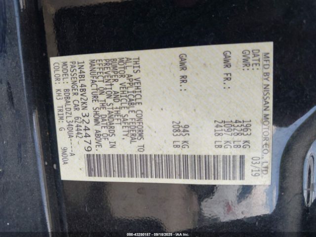 2019 NISSAN ALTIMA 1N4BL4BV2KN324479 Photo 8