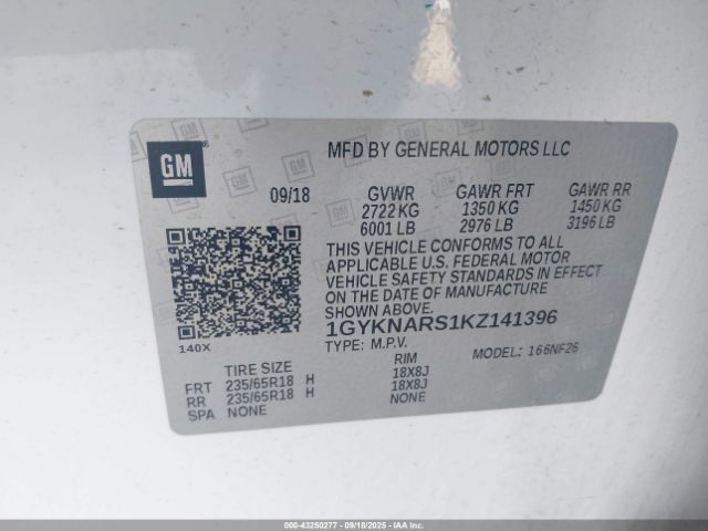 2019 CADILLAC XT5 1GYKNARS1KZ141396 Photo 8
