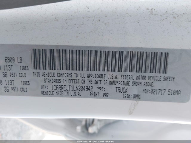 1C6RREJT1LN304942 RAM 1500