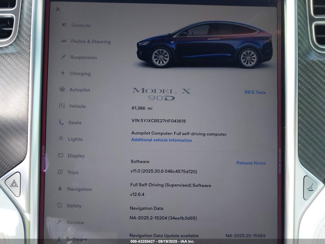 2017 TESLA MODEL X 5YJXCBE27HF043615 Photo 6