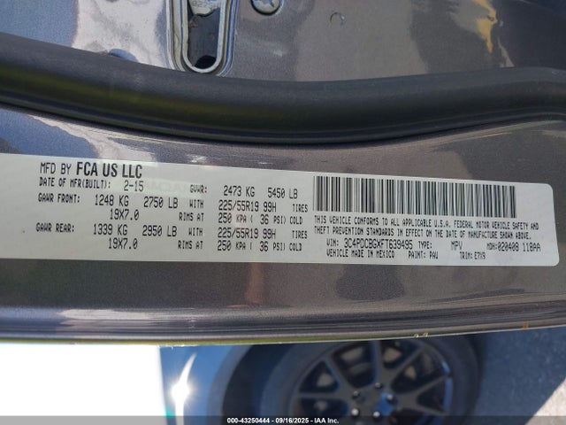 3C4PDCBGXFT639495 Dodge Journey