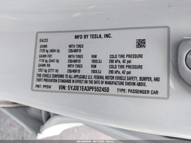 2023 TESLA MODEL 3 5YJ3E1EA3PF552450 Photo 8