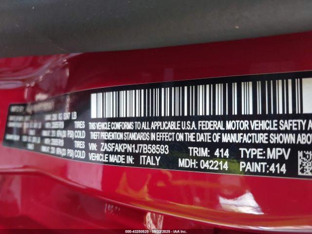 2018 ALFA ROMEO STELVIO ZASFAKPN1J7B58593 Photo 8