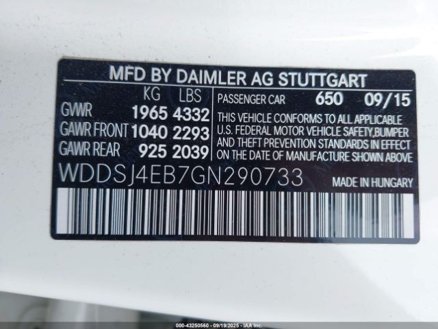 2016 MERCEDES-BENZ CLA 250 WDDSJ4EB7GN290733 Photo 8