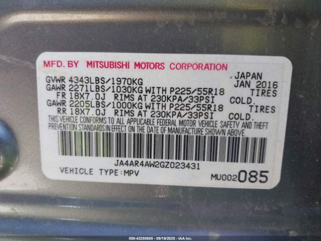 2016 MITSUBISHI OUTLANDER SPORT JA4AR4AW2GZ023431 Photo 8