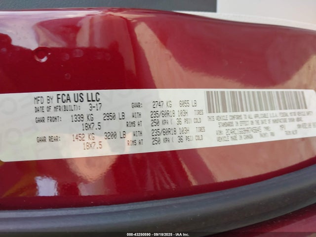 Chrysler Pacifica Limited 2017 2C4RC1GG9HR745645 Image 9