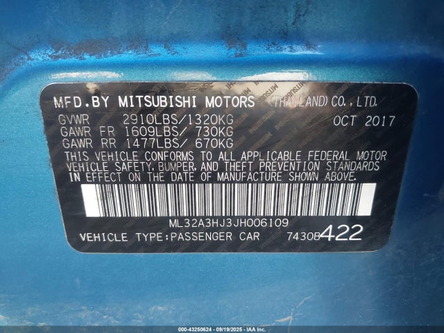 Mitsubishi 2018 2018 ML32A3HJ3JH006109 Image 9