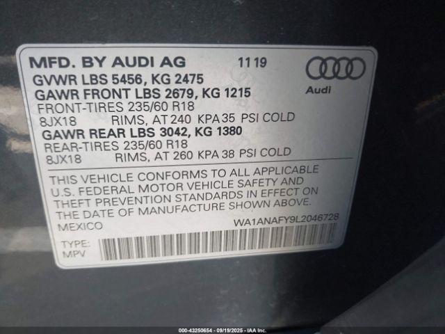 2020 AUDI Q5 WA1ANAFY9L2046728 Photo 8