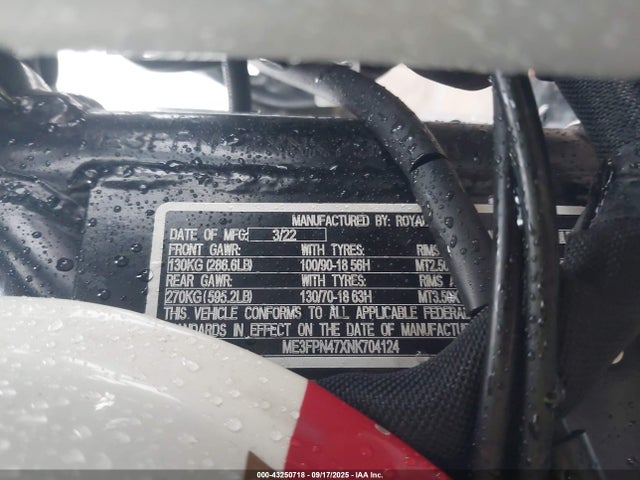 2022 ROYAL ENFIELD MOTORS INT 650 ME3FPN47XNK704124 Photo 9