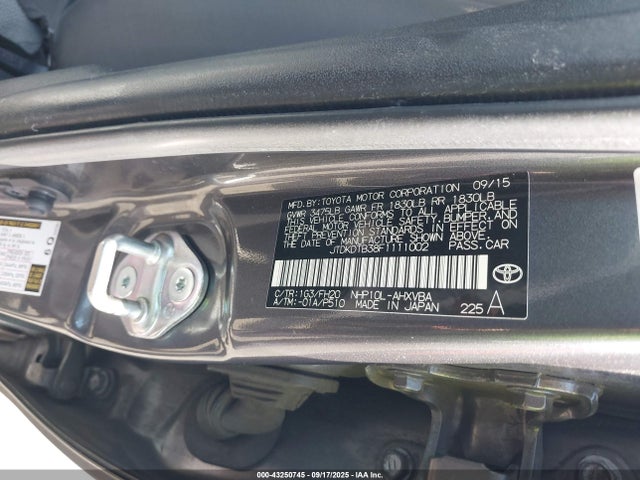 JTDKDTB38F1111002 Toyota 1nz-fxe+1lm