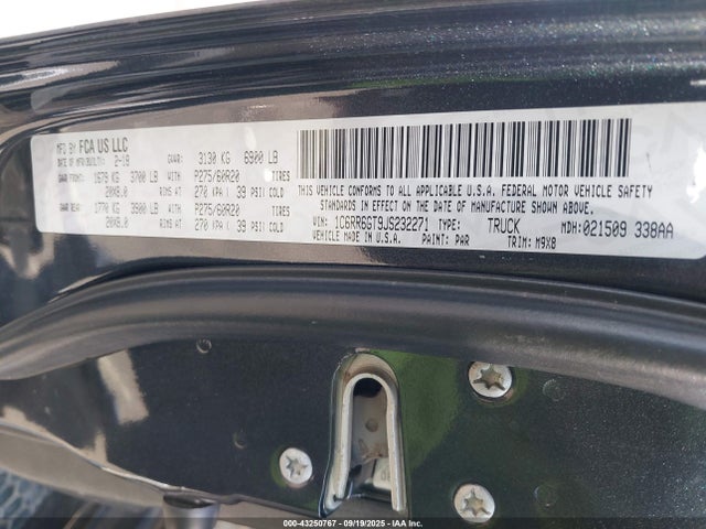 1C6RR6GT9JS232271 RAM 2018