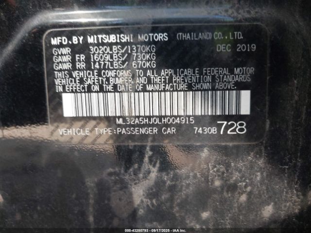 2020 MITSUBISHI MIRAGE ML32A5HJ0LH004915 Photo 8